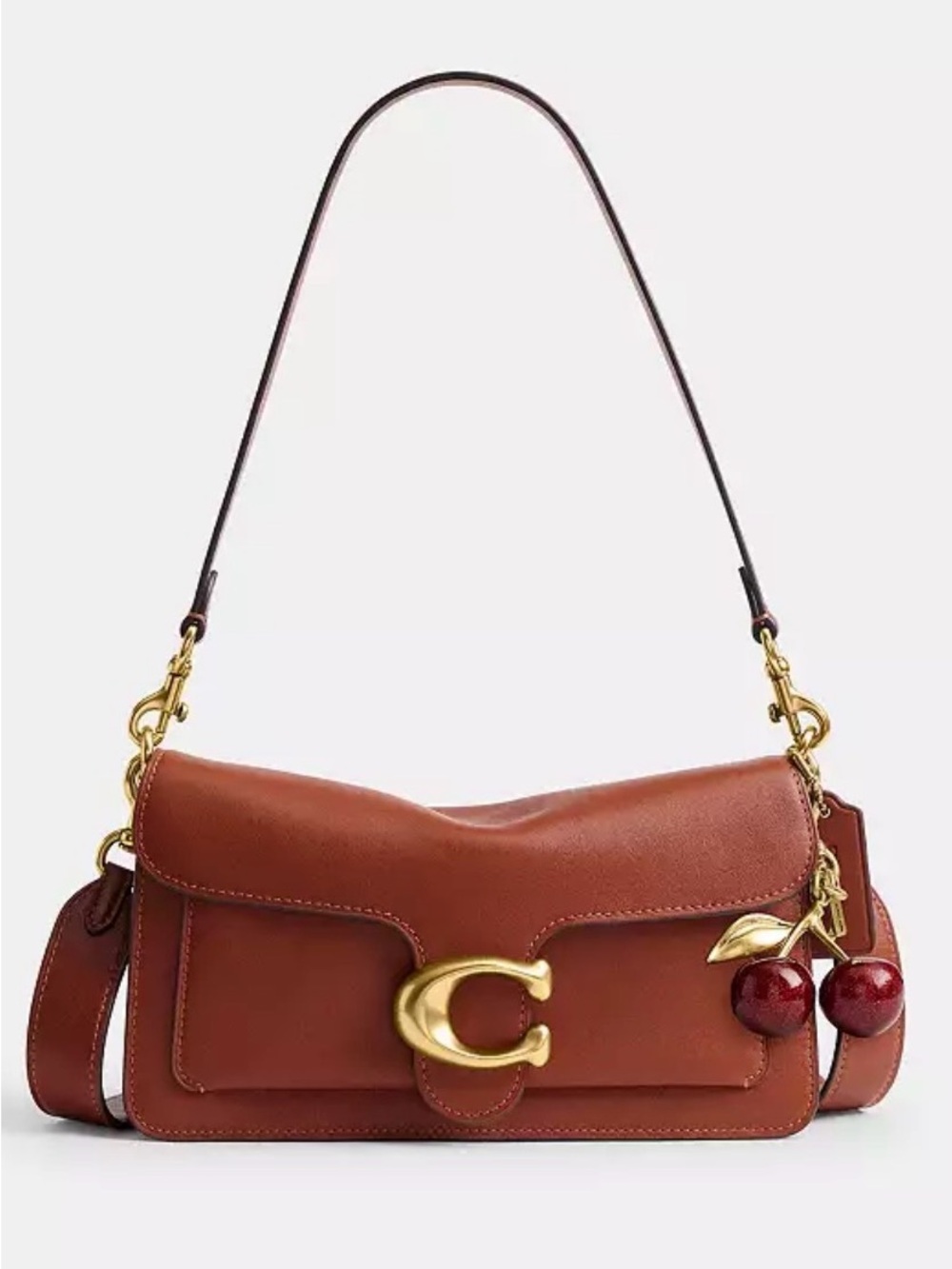 Coach Glazed Leather Tabby Shoulder Bag in Pecan with brass details NEW